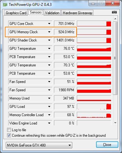 gpu memory clock speed