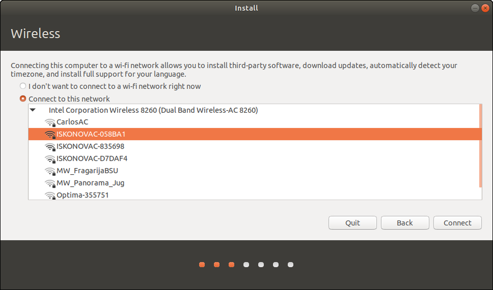 choose wifi for install