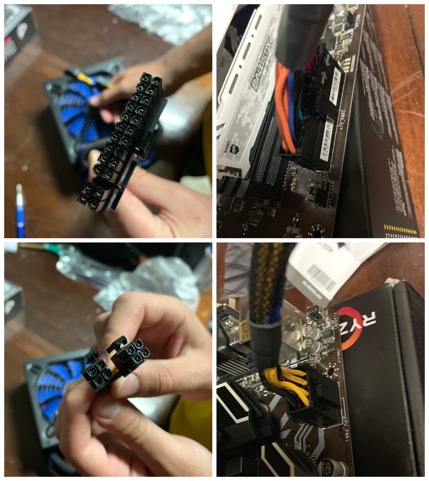 connecting the power supply to the motherboard