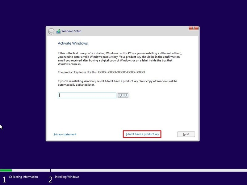 install key