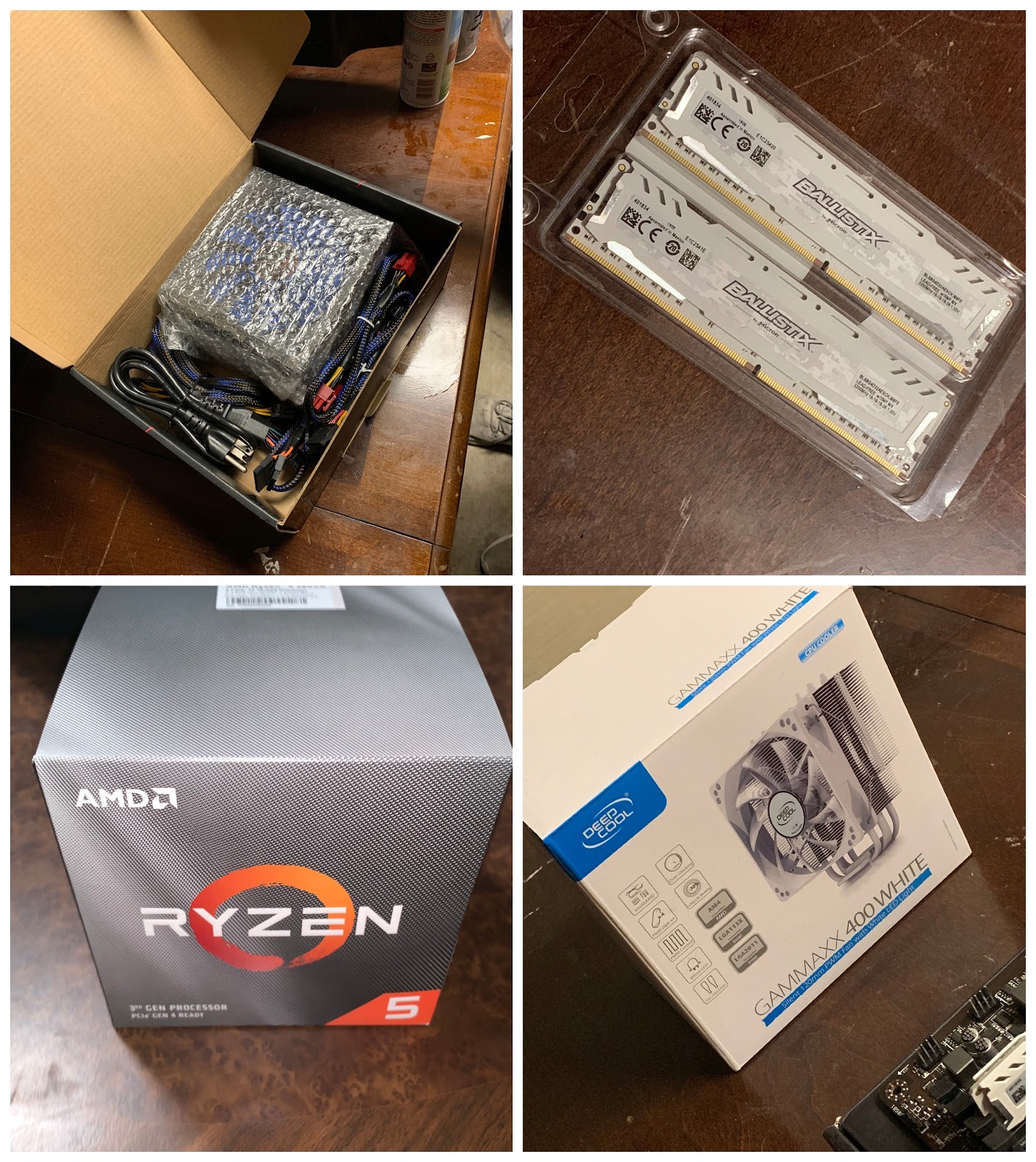 taking your parts out of the boxes