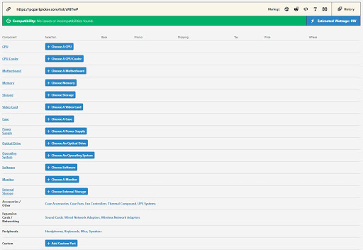 pcpartpicker screenshot