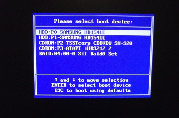 selecting your boot device