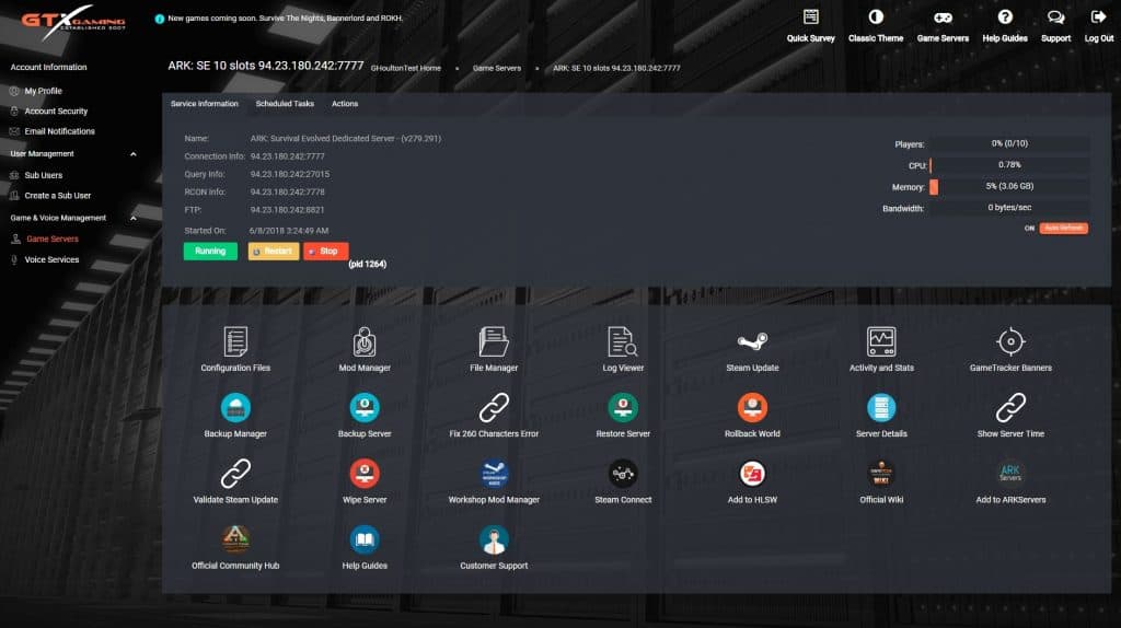 gtx gaming control panel