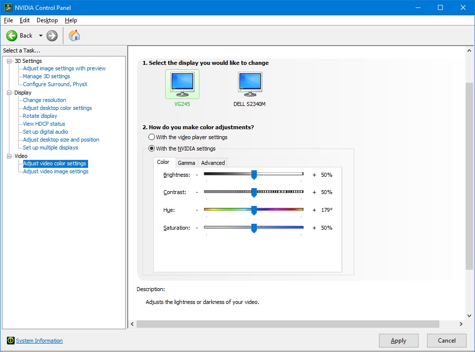 adjust desktop color to your liking