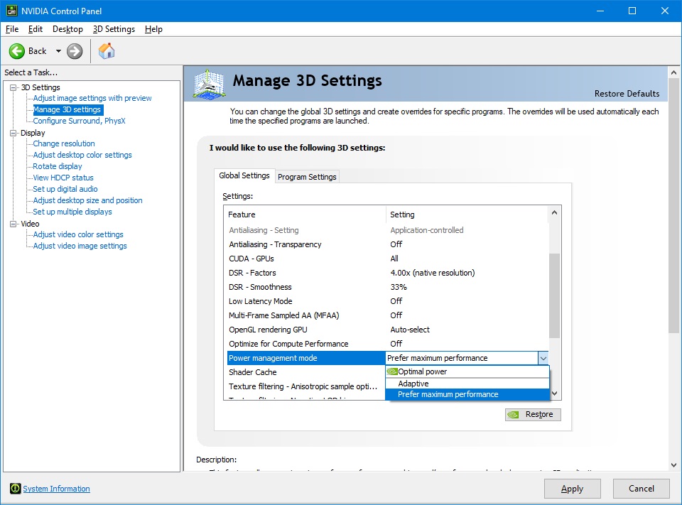 power management mode