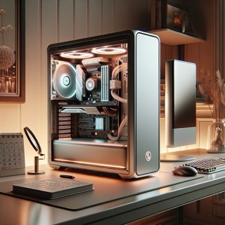 Illustration of a desktop computer with highlighted components and a clock icon, representing methods to determine the age of a PC.